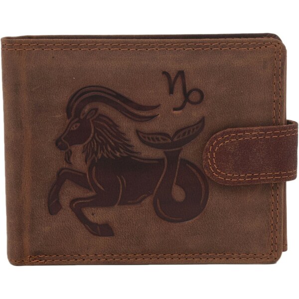Pánska kožená peňaženka MERCUCIO svetlohnedá embos kozorožec 2911906 60313102