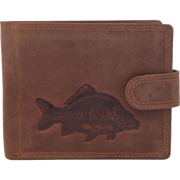 Pánska kožená peňaženka MERCUCIO svetlohnedá embos kapor lysec 2911906 60313099