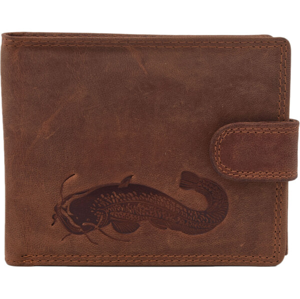 Pánska kožená peňaženka MERCUCIO svetlohnedá embos sumec celý 2911906 60313111