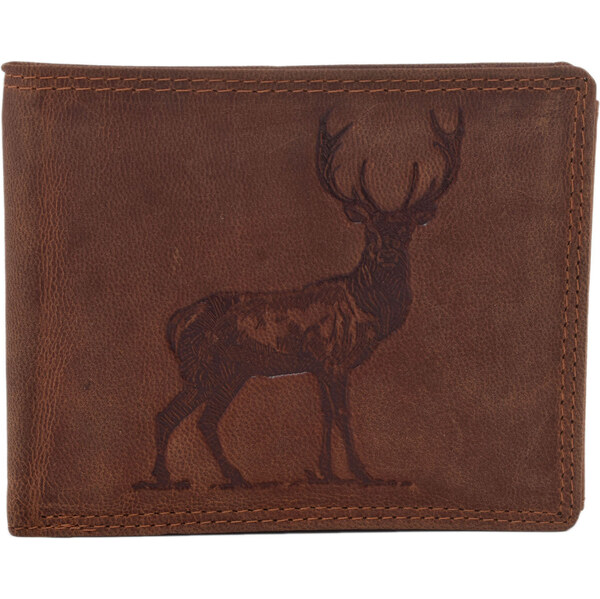Pánska kožená peňaženka MERCUCIO svetlohnedá embos jeleň celý 2911908 60313124