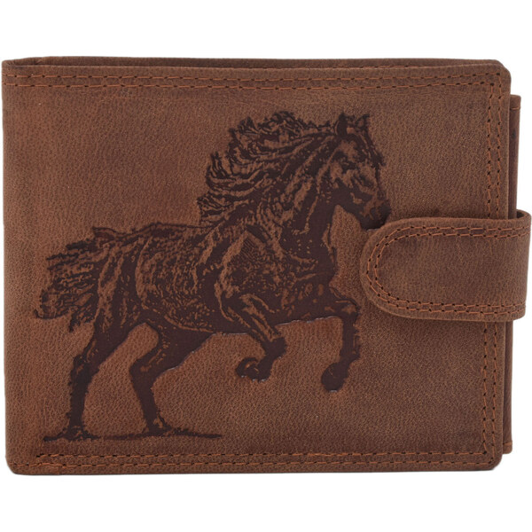 Kožená peňaženka pánska MERCUCIO svetlohnedá embos kôň 2911906 60313116
