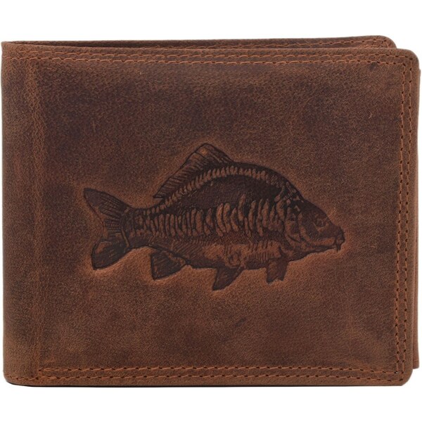 Pánska kožená peňaženka MERCUCIO svetlohnedá embos kapor lysec 2911908 60313117