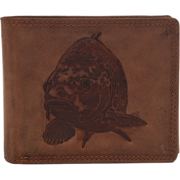 Pánska kožená peňaženka MERCUCIO svetlohnedá embos kapor hlava 2911908 60313128