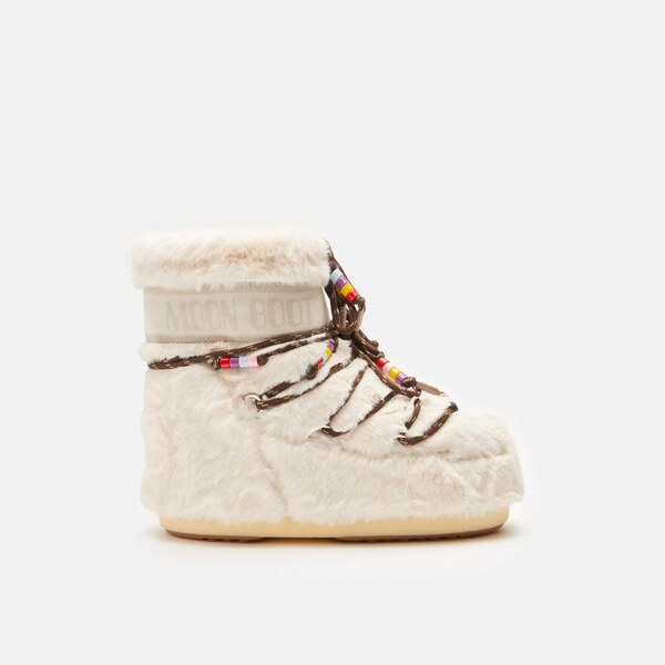 Dámske béžové snehule Moon Boot Icon Low Faux Fur Beads 62028997