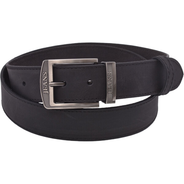 Mercucio Pánsky kožený opasok 747-40-32 čierny šitý pracka Jeans II 64508239