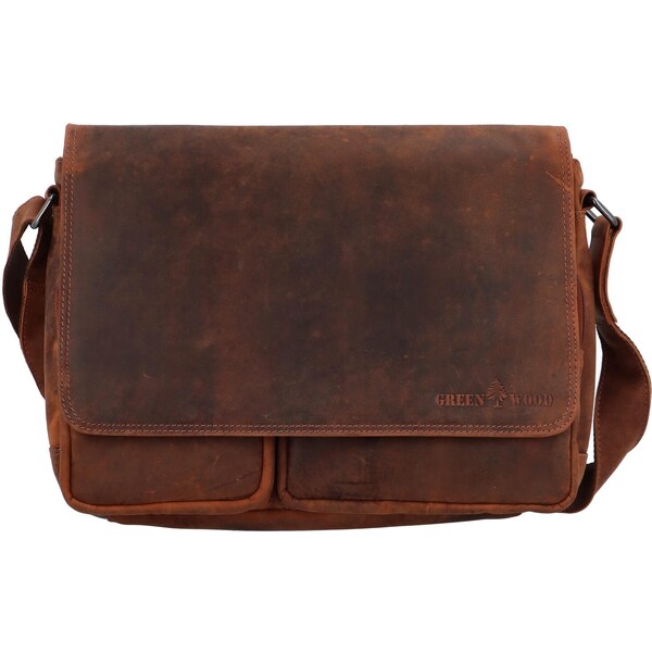 GREENWOOD Kožená pracovná taška hnedá - Green Wood Gerazim hnedá 63786320