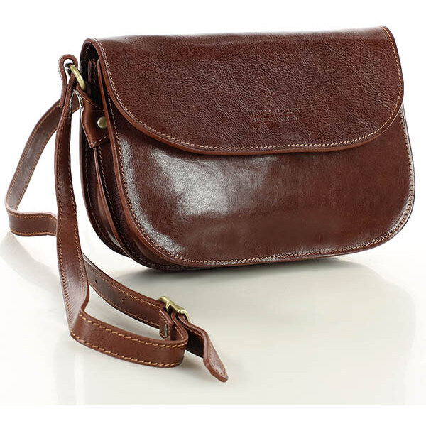 MARCO MAZZINI Kožená crossbody kabelka | hnedá L255c 60350003