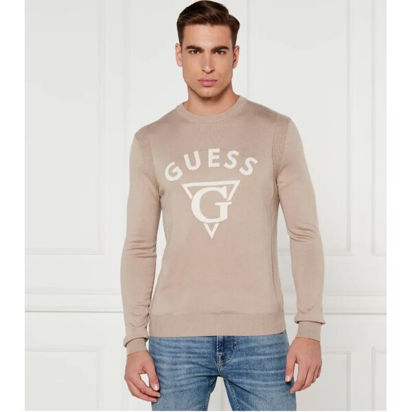 GUESS Sveter EDGAR | Regular Fit | s prímesou hodvábu 60350320