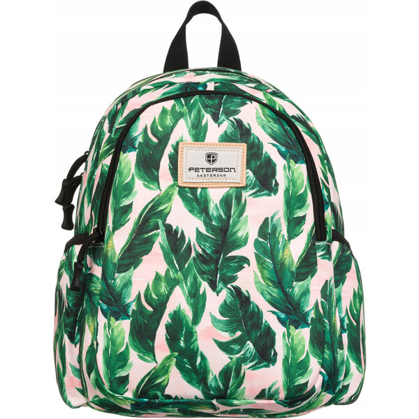 Peterson bielo-zelený mestský batoh so vzorom listov PTN 77703 49672008