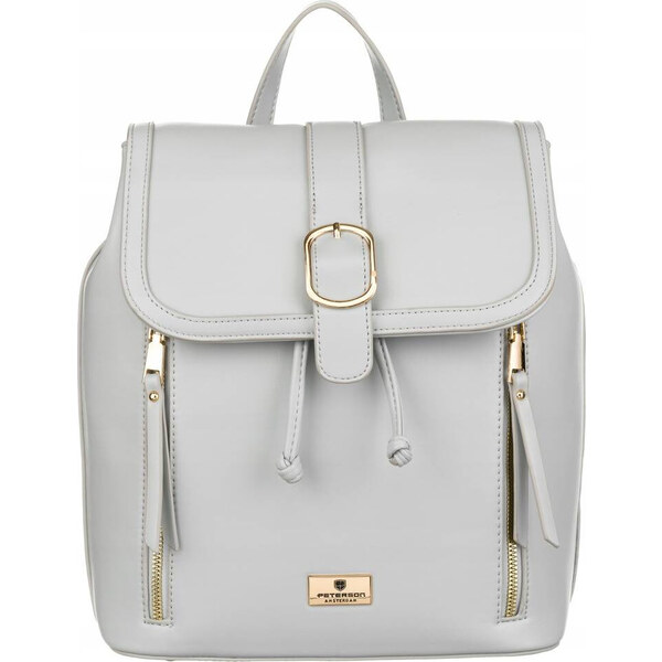 Peterson Sivý štýlový batoh s vreckami a sťahovaním PTN L61409 52672248