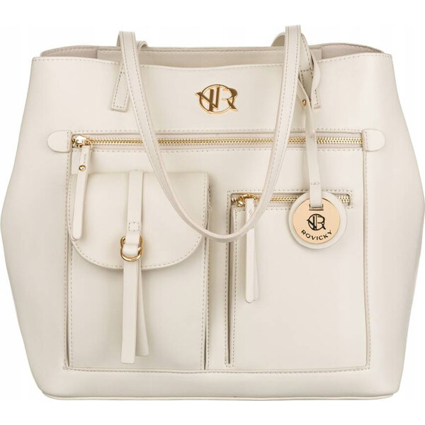Rovicky Krémová shopper kabelka s vreckami R-TOR-ALE-9 52673152