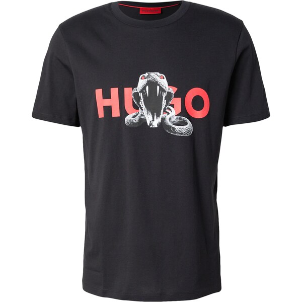HUGO Tričko Deyladec antracitová / červená / čierna / biela 60357197