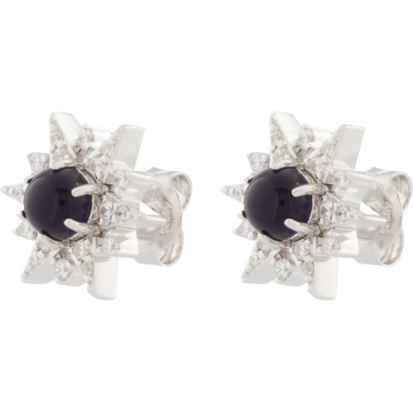 Emporio Armani Náušnice tmavomodrá / strieborná / priehľadná 60356517