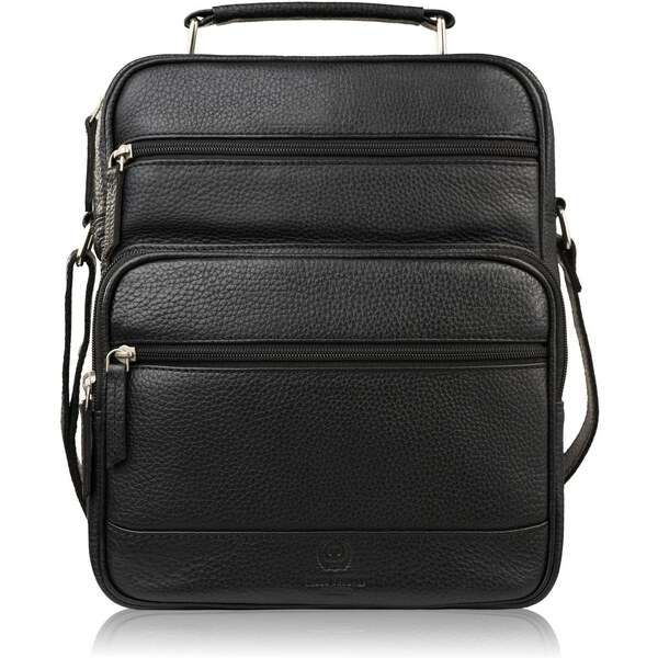 Paolo Peruzzi Pánska kožená taška cez rameno | čierna T-127-BL 59815920