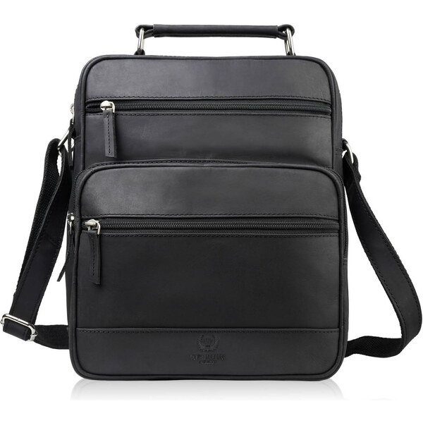 Paolo Peruzzi Pánska kožená taška cez rameno vintage | čierna T-127 60402953