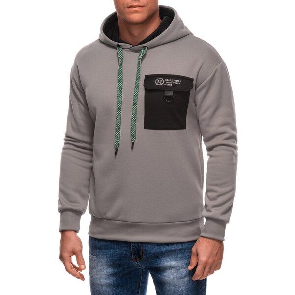 OTHER Šedá pánska mikina s vreckom B1700 60402992