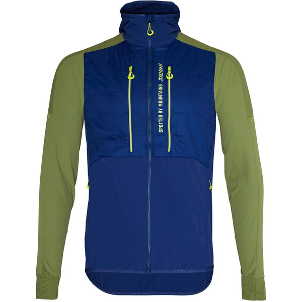 Pánska vetruodolná bunda Silvini Core tmavo modrá/zelená 60403014