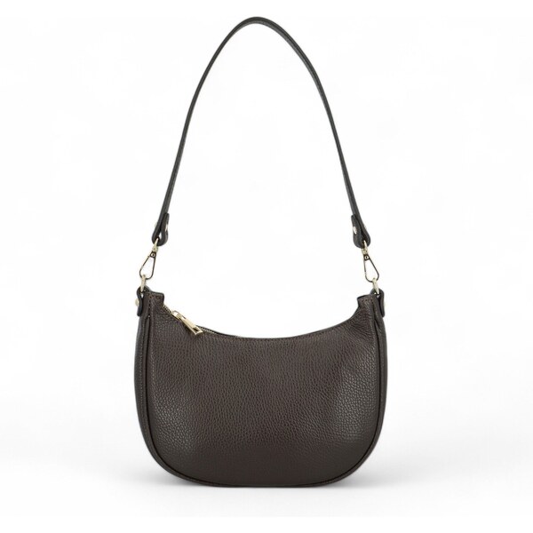 Delami Vera Pelle Dámska kožená kabelka na rameno tmavo hnedá - Delami 60619240