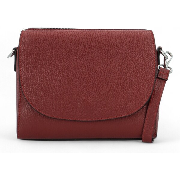 Delami Vera Pelle Dámska kožená crossbody kabelka vínová - Delami 60619195