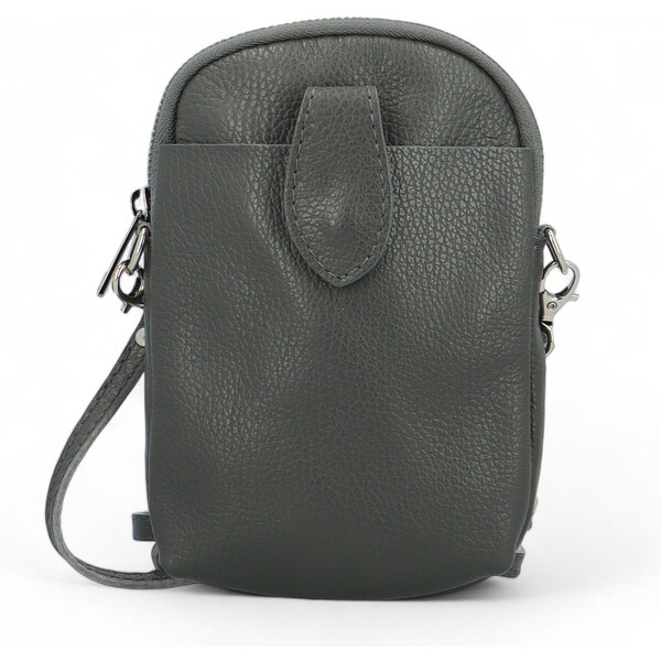 Delami Vera Pelle Dámska kožená crossbody kabelka tmavosivá - Delami 60619197