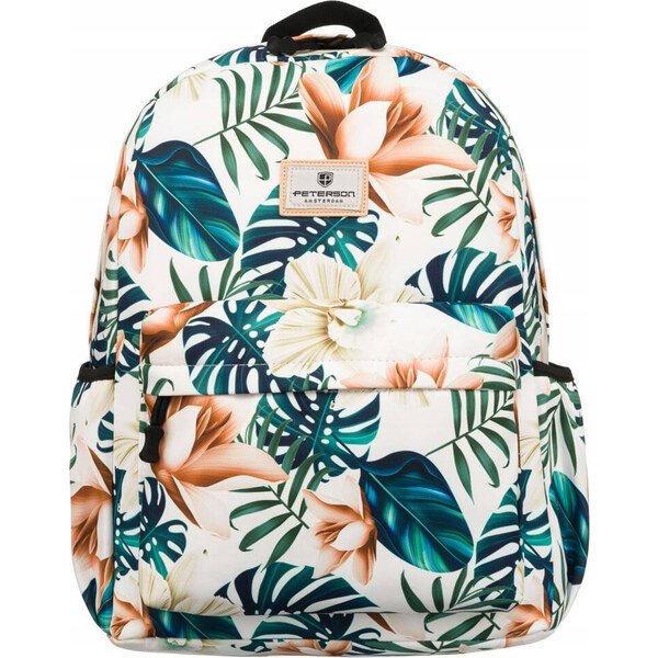 Peterson bielo-zelený kvetinový batoh s vreckom na notebook PTN 77702 49699546
