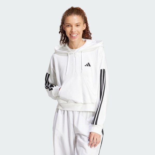 Adidas Mikina s kapucňou Essentials 3-Stripes French Terry Quarter-Zip 60426500