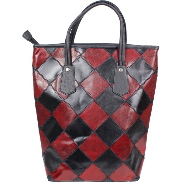 Hajn Nákupná kožená taška 054401.06 čierno - červená 60429052