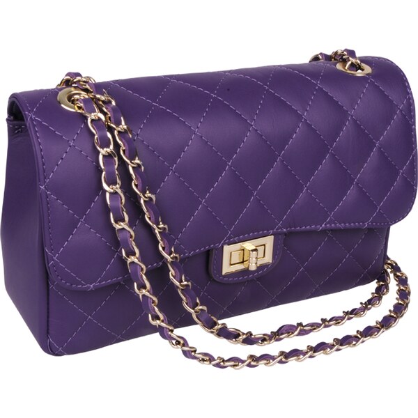 Fialová kožená talianska crossbody kabelka Eliana Viola NovaKabelka.sk 60434347