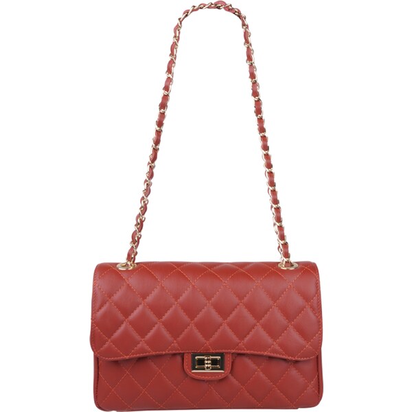 Červená kožená talianska crossbody kabelka Eliana Mattone NovaKabelka 60434344