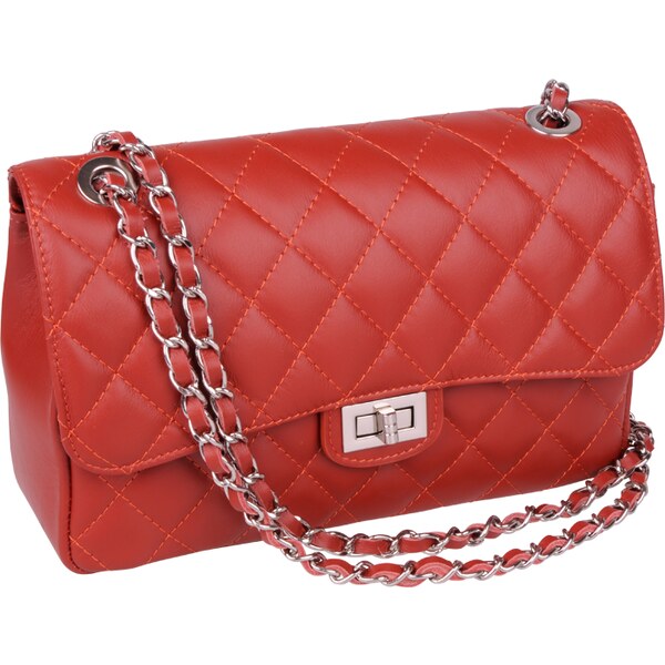 Červená kožená talianska crossbody kabelka Eliana Argento Mattone 60434345