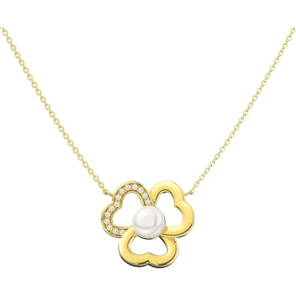 MAJYA Strieborná retiazka s perlou LUCKY pozlátená 11318 64582299