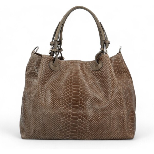 Delami Vera Pelle Dámska kožená kabelka cez rameno taupe - Delami 60578032