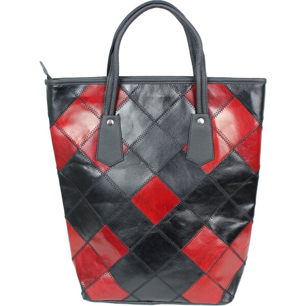 Hajn Nákupná kožená taška 054401.0 čierno - červená 4 60439855