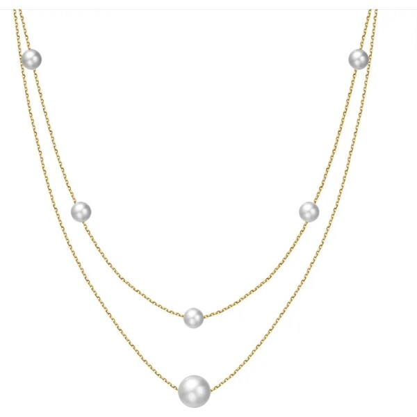 MAJYA Strieborná retiazka s perlami DEBRA pozlátená 11325 64582305