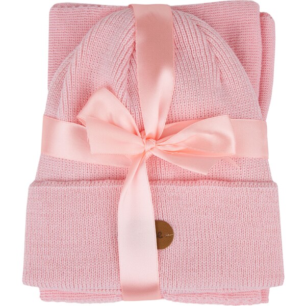 Vlnka Detská vlnená súprava nákrčník a čiapka svetloružová veľkosti 60442033