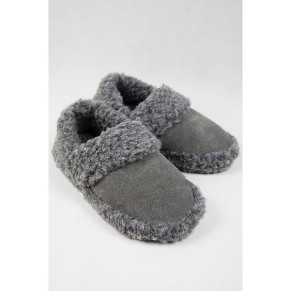 Glara Sivé papuče s baránkom 60442515