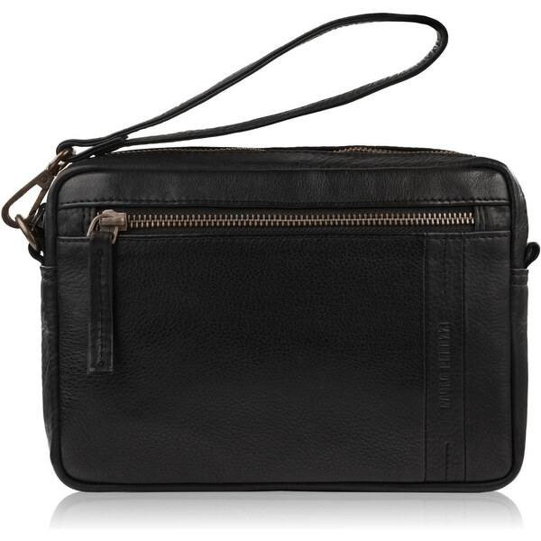 Paolo Peruzzi Pánska kožená kabelka s odnímateľným popruhom | čierna 60442634