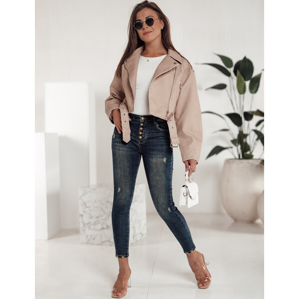 BASIC Tmavomodré dámske džínsy s odreninami DENIMORI UY2210 60443554