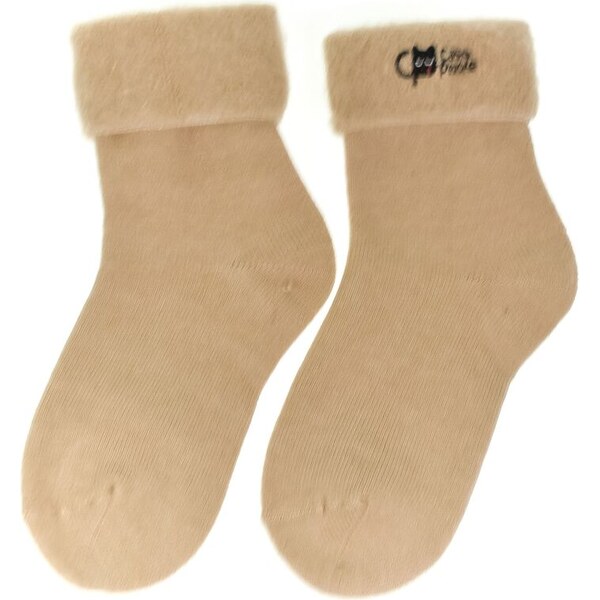 AURA.VIA Spandex detské svetlohnedé ponožky 28-35 60464073