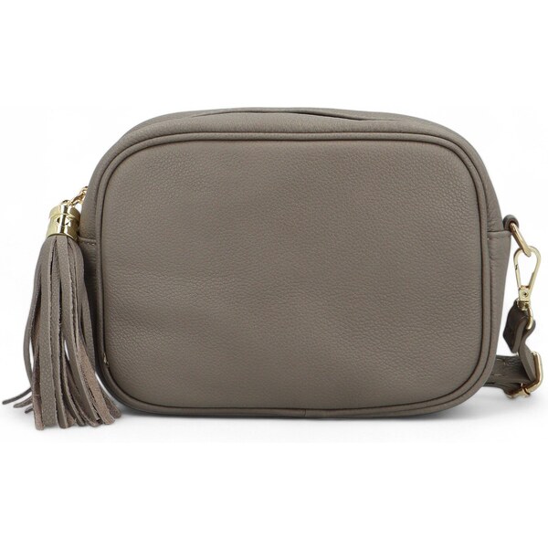 Delami Vera Pelle Dámska kožená crossbody kabelka taupe - Delami 60619251