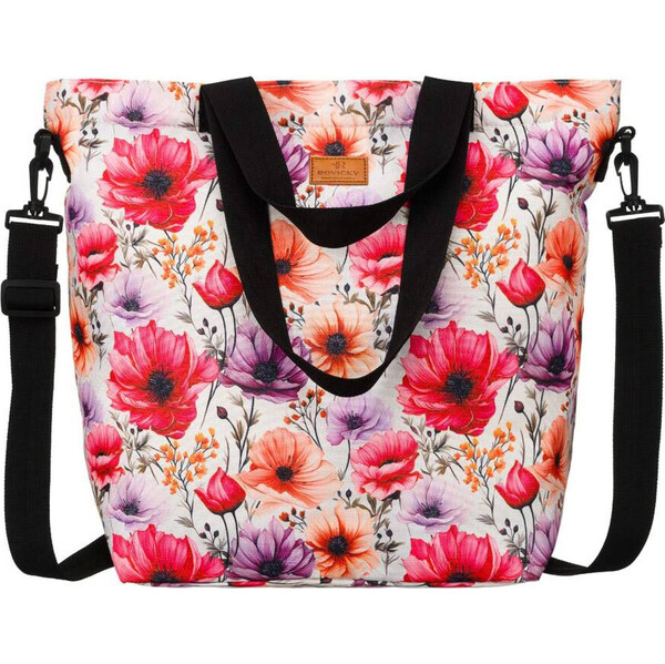 Priestranná shopper kabelka s kvetinovým vzorom Rovicky R-TZ15605 60475089