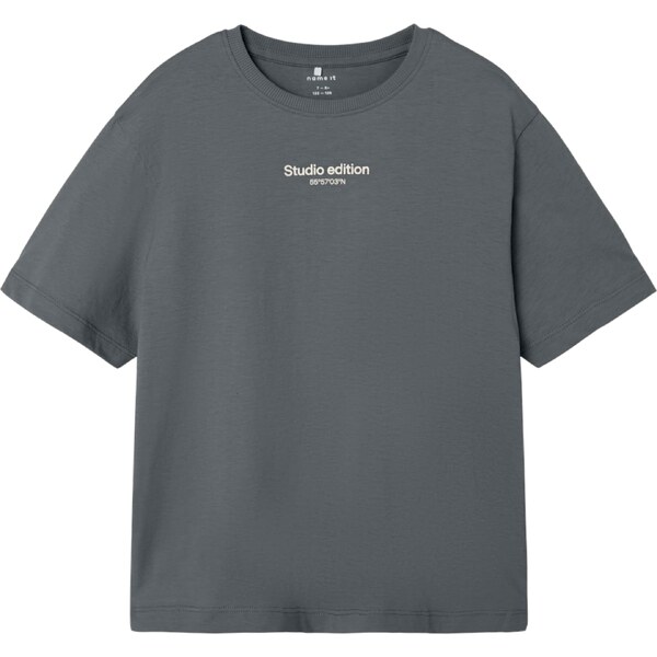 NAME IT Tričko NKMBrody tmavosivá / biela 62174884