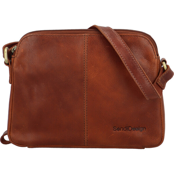 Kožená crossbody taška svetlohnedá - SendiDesign Vereno hnedá 60478749