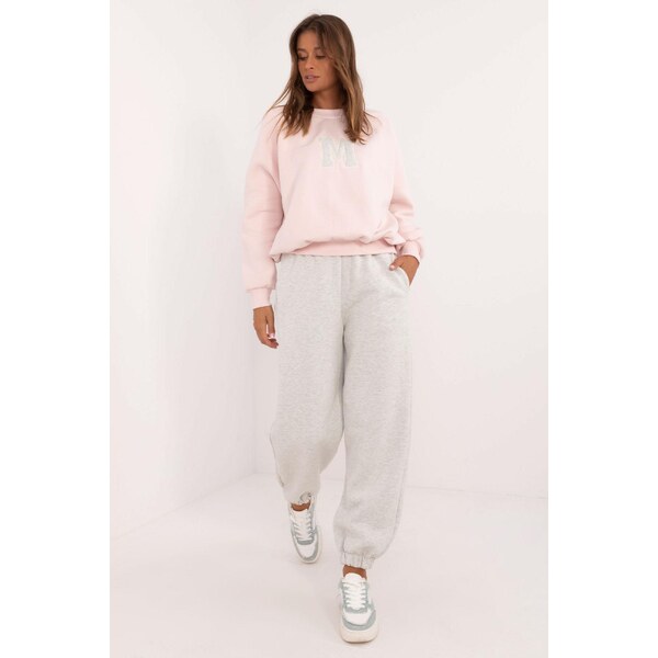 MladaModa Oversize tepláková súprava s nášivkou model 88331 šedá 60493655