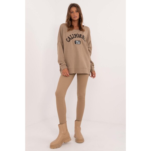 MladaModa Tepláková súprava s výšivkami model 85212 béžová 60493674