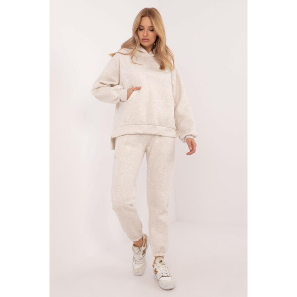 MladaModa Tepláková súprava s kapucňou model 30206 svetlá béžová 60493702