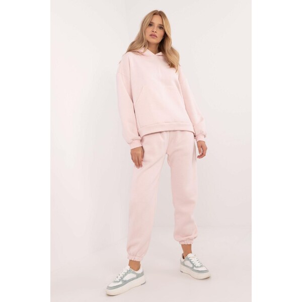 MladaModa Tepláková súprava s kapucňou model 30206 pudrovo ružová 60493706