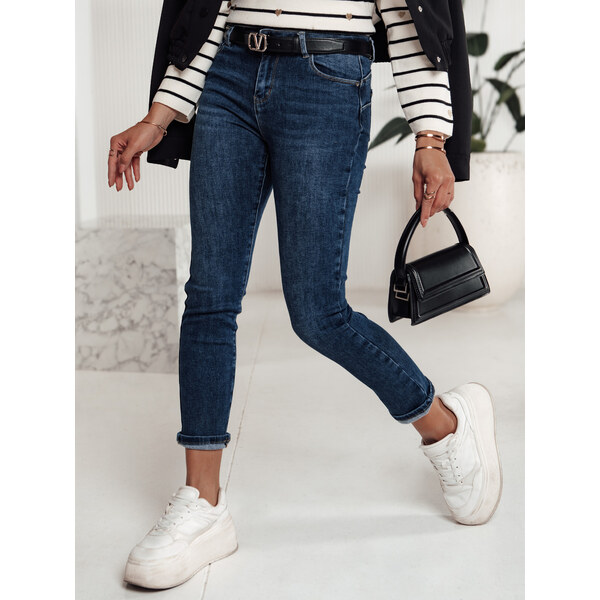 BASIC Dámske tmavomodré džínsy BEVINO UY2200 60496135