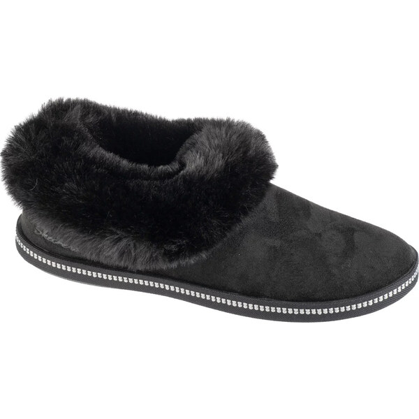Čierne dámske šľapky s kožúškom Skechers Cozy Campfire - Winter Nights 60496141