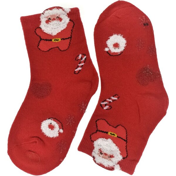 AURA.VIA Detské červené vianočné ponožky SantaCandy 0-2Y 60501291